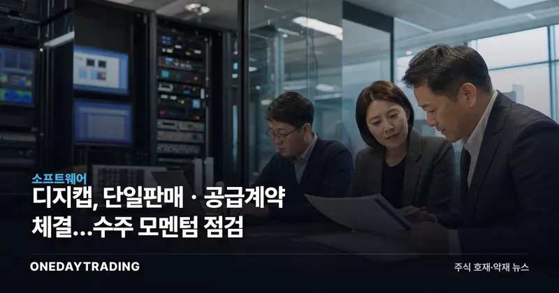 디지캡, 단일판매ㆍ공급계약 체결…수주 모멘텀 점검