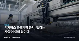 기가비스 공급계약 공시, '떴다는 사실'이 이미 답이다