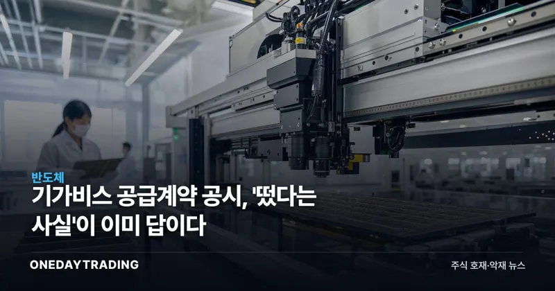 기가비스 공급계약 공시, '떴다는 사실'이 이미 답이다