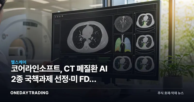 코어라인소프트, CT 폐질환 AI 2종 국책과제 선정·美 FDA 인허가 도전