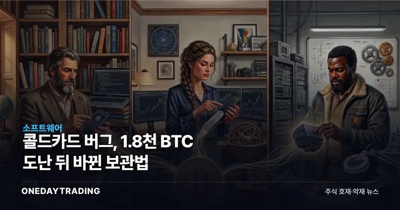콜드카드 버그, 1.8천 BTC 도난 뒤 바뀐 보관법