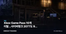 Xbox Game Pass 10개 이탈…사이버펑크 2077도 9월 15일