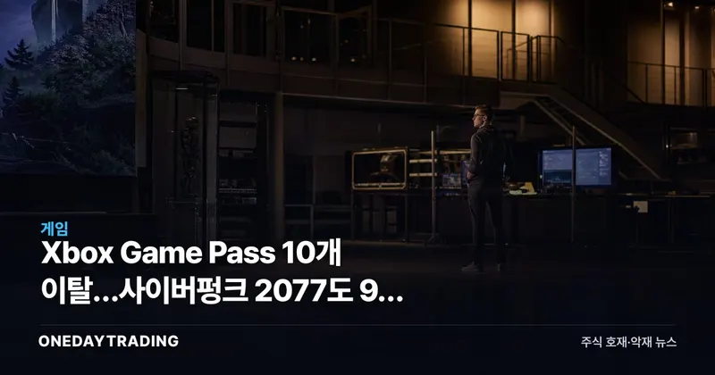 Xbox Game Pass 10개 이탈…사이버펑크 2077도 9월 15일