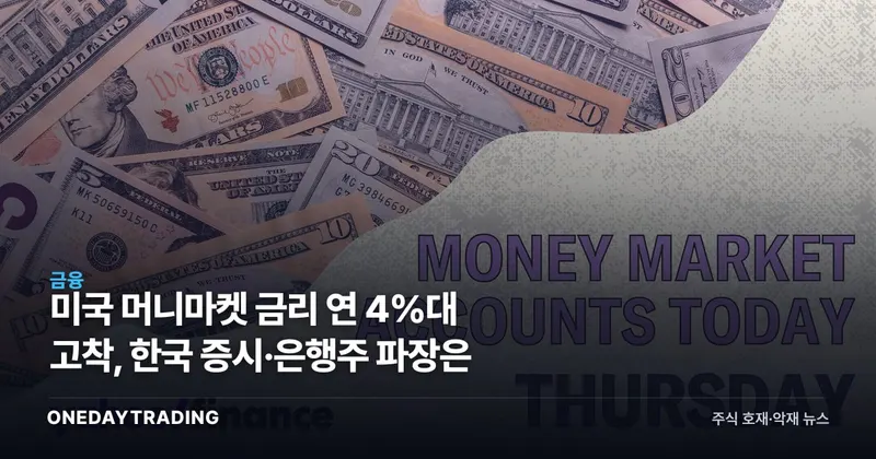 미국 머니마켓 금리 연 4%대 고착, 한국 증시·은행주 파장은