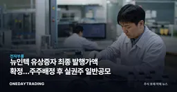 뉴인텍 유상증자 최종 발행가액 확정…주주배정 후 실권주 일반공모