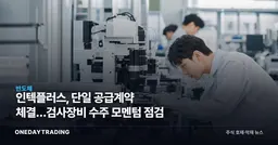 인텍플러스, 단일 공급계약 체결…검사장비 수주 모멘텀 점검