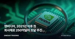 엔비디아, 2021년 이후 첫 회사채로 250억달러 조달 추진… AI 차입 시험대