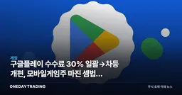 구글플레이 수수료 30% 일괄→차등 개편, 모바일게임주 마진 셈법이 바뀐다