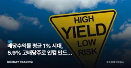 배당수익률 평균 1% 시대, 5.9% 고배당주로 인컴 만드는 법과 체크포인트
