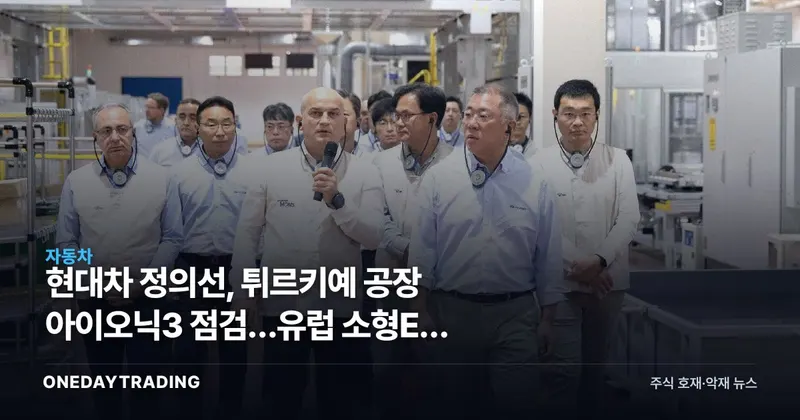 현대차 정의선, 튀르키예 공장 아이오닉3 점검…유럽 소형EV 승부수 실체는