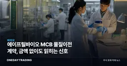 에이프릴바이오 MCB 물질이전 계약, 금액 없이도 읽히는 신호