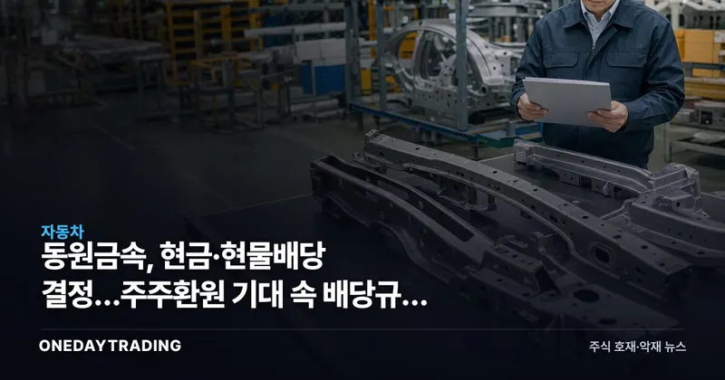 동원금속, 현금·현물배당 결정…주주환원 기대 속 배당규모 주목