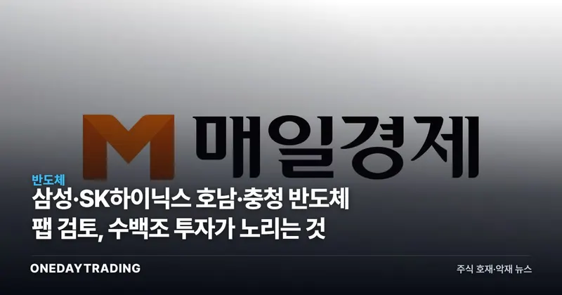 삼성·SK하이닉스 호남·충청 반도체 팹 검토, 수백조 투자가 노리는 것