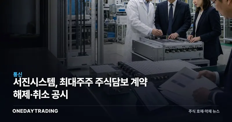 서진시스템, 최대주주 주식담보 계약 해제·취소 공시