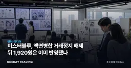 미스터블루, 액면병합 거래정지 해제 뒤 1,920원은 이미 반영됐나