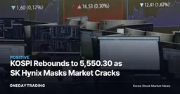 KOSPI Rebounds to 5,550.30 as SK Hynix Masks Market Cracks
