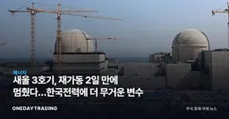 새울 3호기, 재가동 2일 만에 멈췄다…한국전력에 더 무거운 변수