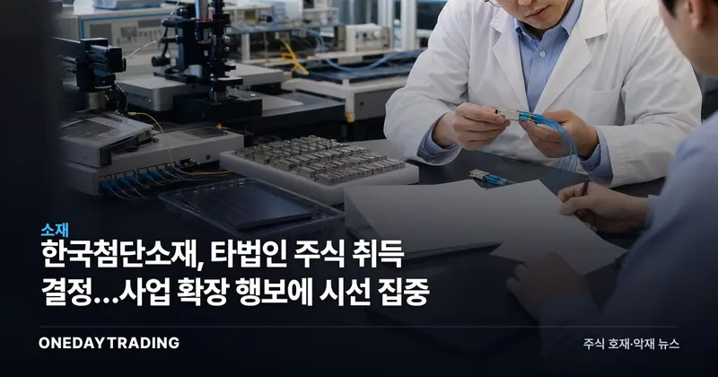 한국첨단소재, 타법인 주식 취득 결정…사업 확장 행보에 시선 집중