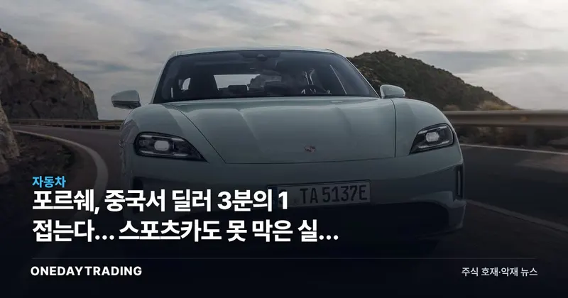포르쉐, 중국서 딜러 3분의 1 접는다… 스포츠카도 못 막은 실적 추락