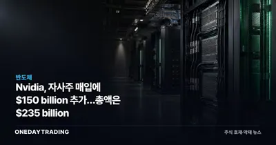 Nvidia, 자사주 매입에 $150 billion 추가…총액은 $235 billion