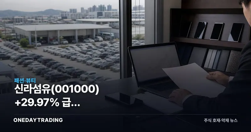 신라섬유(001000) +29.97% 급등 1,622원…급등주 10위 분석