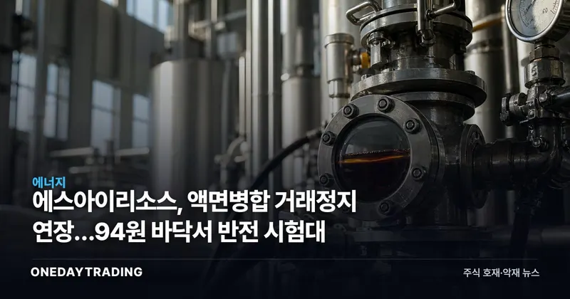 에스아이리소스, 액면병합 거래정지 연장…94원 바닥서 반전 시험대