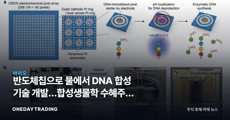 반도체칩으로 물에서 DNA 합성 기술 개발…합성생물학 수혜주와 리스크 점검