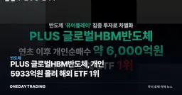 PLUS 글로벌HBM반도체, 개인 5933억원 몰려 해외 ETF 1위