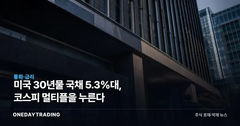 미국 30년물 국채 5.3%대, 코스피 멀티플을 누른다