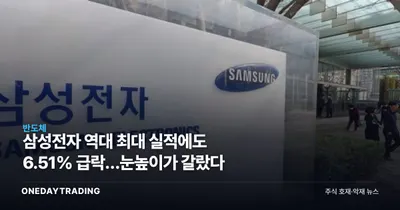 삼성전자 역대 최대 실적에도 6.51% 급락…눈높이가 갈랐다