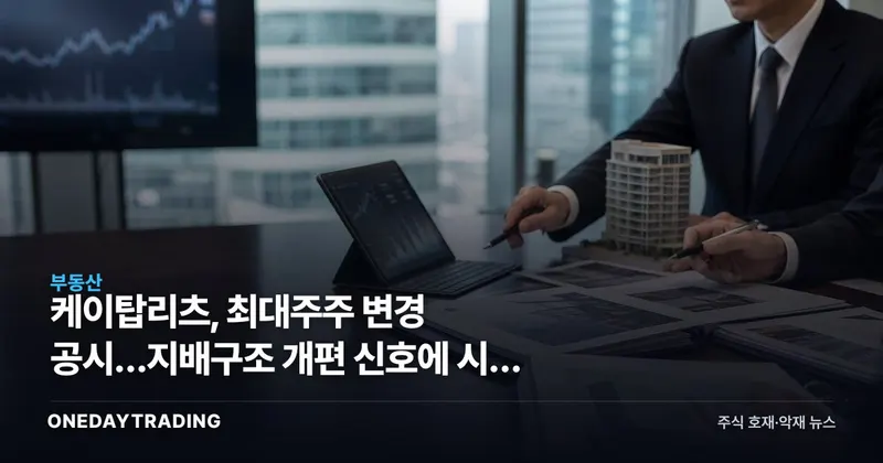 케이탑리츠, 최대주주 변경 공시…지배구조 개편 신호에 시장 주목