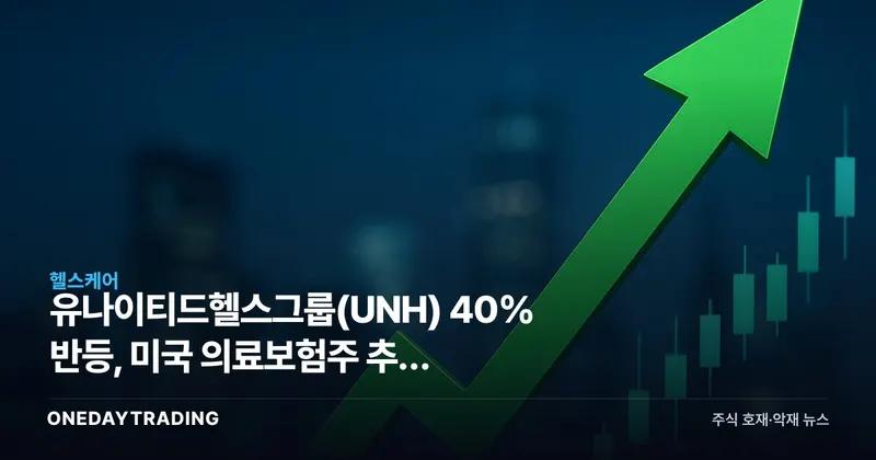유나이티드헬스그룹(UNH) 40% 반등, 미국 의료보험주 추세 전환인가