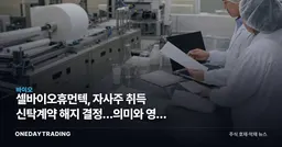 셀바이오휴먼텍, 자사주 취득 신탁계약 해지 결정…의미와 영향 점검