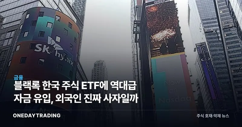블랙록 한국 주식 ETF에 역대급 자금 유입, 외국인 진짜 사자일까