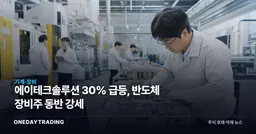 에이테크솔루션 30% 급등, 반도체 장비株 동반 강세