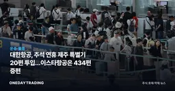 대한항공, 추석 연휴 제주 특별기 20편 투입…이스타항공은 434편 증편