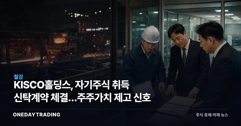 KISCO홀딩스, 자기주식 취득 신탁계약 체결…주주가치 제고 신호