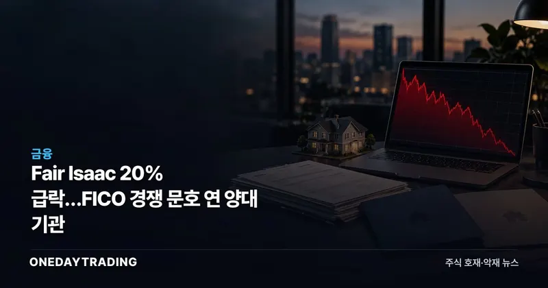 Fair Isaac 20% 급락…FICO 경쟁 문호 연 양대 기관