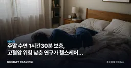 주말 수면 1시간30분 보충, 고혈압 위험 낮춘 연구가 헬스케어에 던진 질문