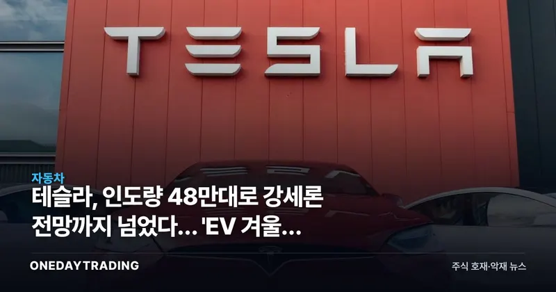 테슬라, 인도량 48만대로 강세론 전망까지 넘었다… 'EV 겨울' 끝난 근거