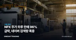 NPX 주가 하루 만에 96% 급락, 네이버 검색량 폭증