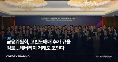 금융위원회, 고빈도매매 추가 규율 검토…레버리지 거래도 조인다