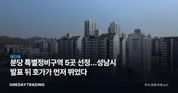 분당 특별정비구역 5곳 선정…성남시 발표 뒤 호가가 먼저 뛰었다