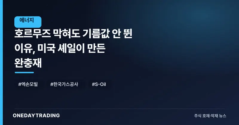호르무즈 막혀도 기름값 안 뛴 이유, 미국 셰일이 만든 완충재