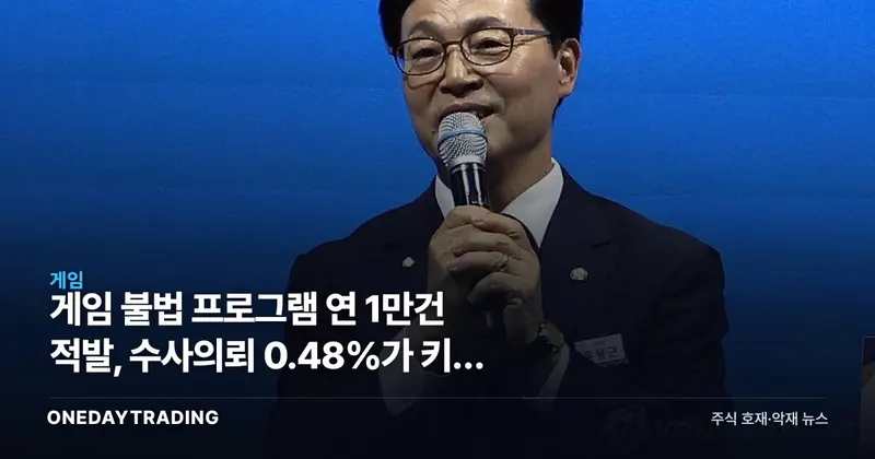 게임 불법 프로그램 연 1만건 적발, 수사의뢰 0.48%가 키운 비용