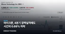 마이크론, 4분기 깜짝실적에도 시간외 0.69% 하락