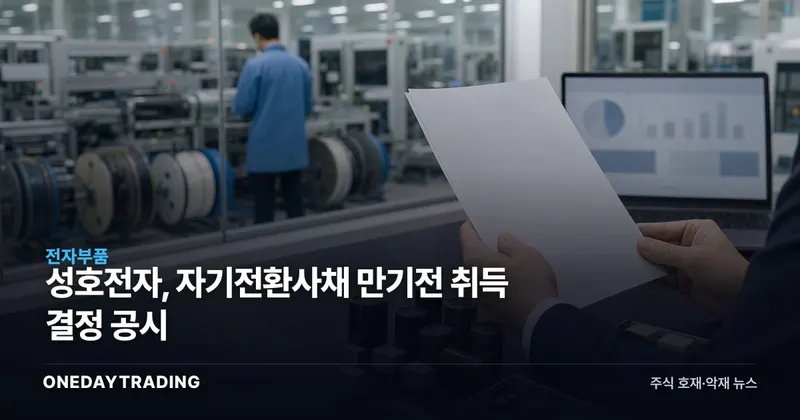 성호전자, 자기전환사채 만기전 취득 결정 공시