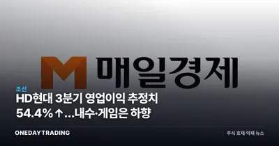 HD현대 3분기 영업이익 추정치 54.4%↑…내수·게임은 하향