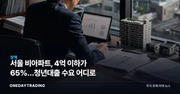 서울 비아파트, 4억 이하가 65%…청년대출 수요 어디로