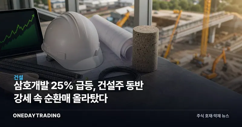 삼호개발 25% 급등, 건설주 동반 강세 속 순환매 올라탔다